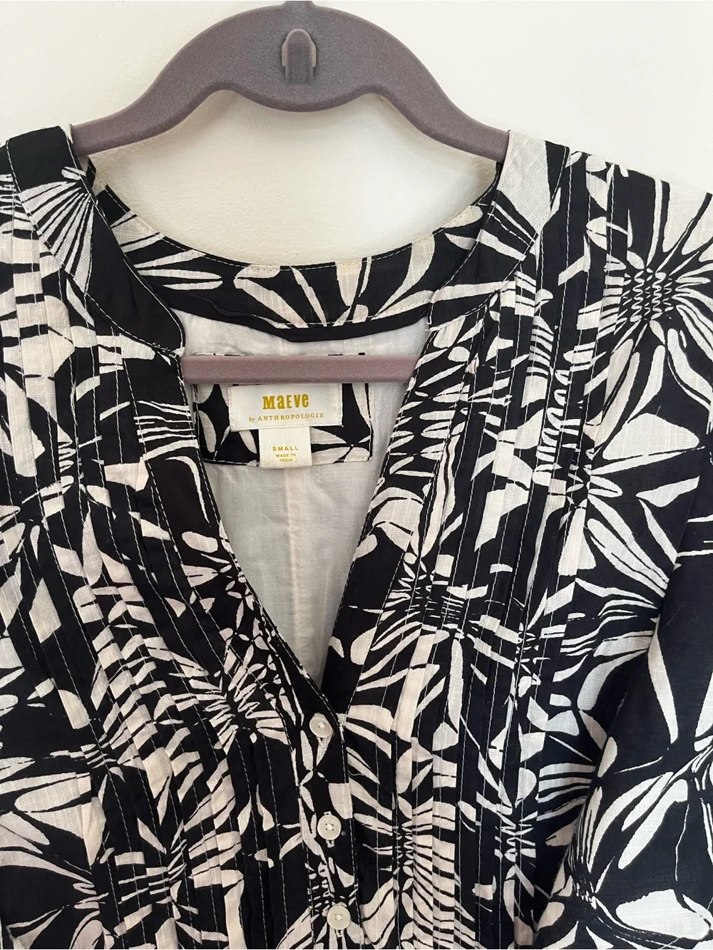 Anthropologie Black & White Floral Maxi Dress - Picture 3 of 4